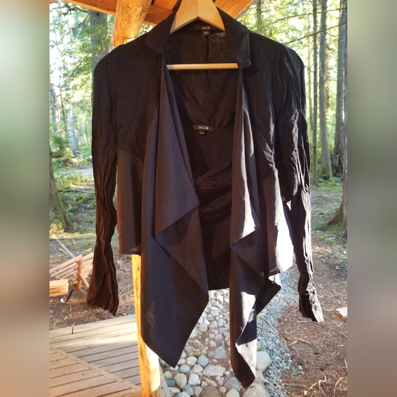 Blouse & Bolero Ladies Set Black Sorceress Shirt Jacket Jacob Brand XS Halter - Picture 11 of 12